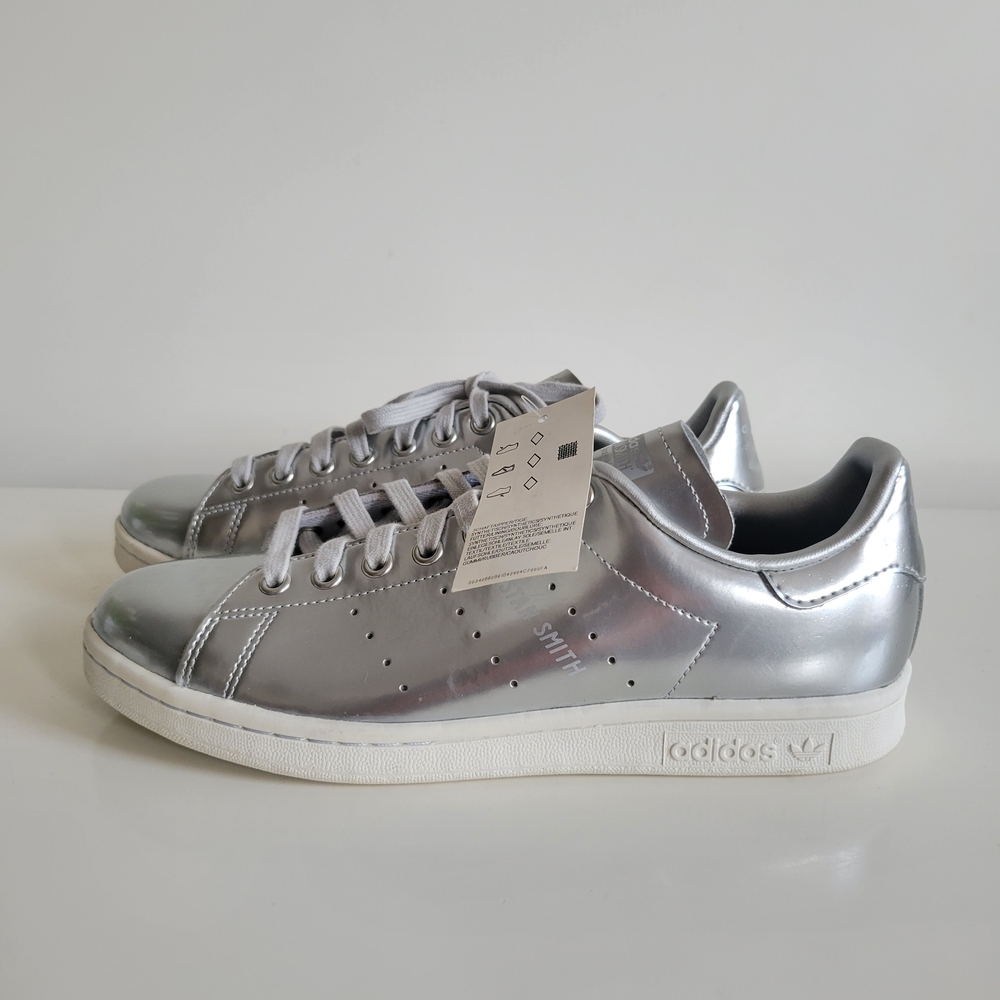 Adidas Stan Smith Silver Metallic Low Top Sneakers Women's Size US8.5 FW5477